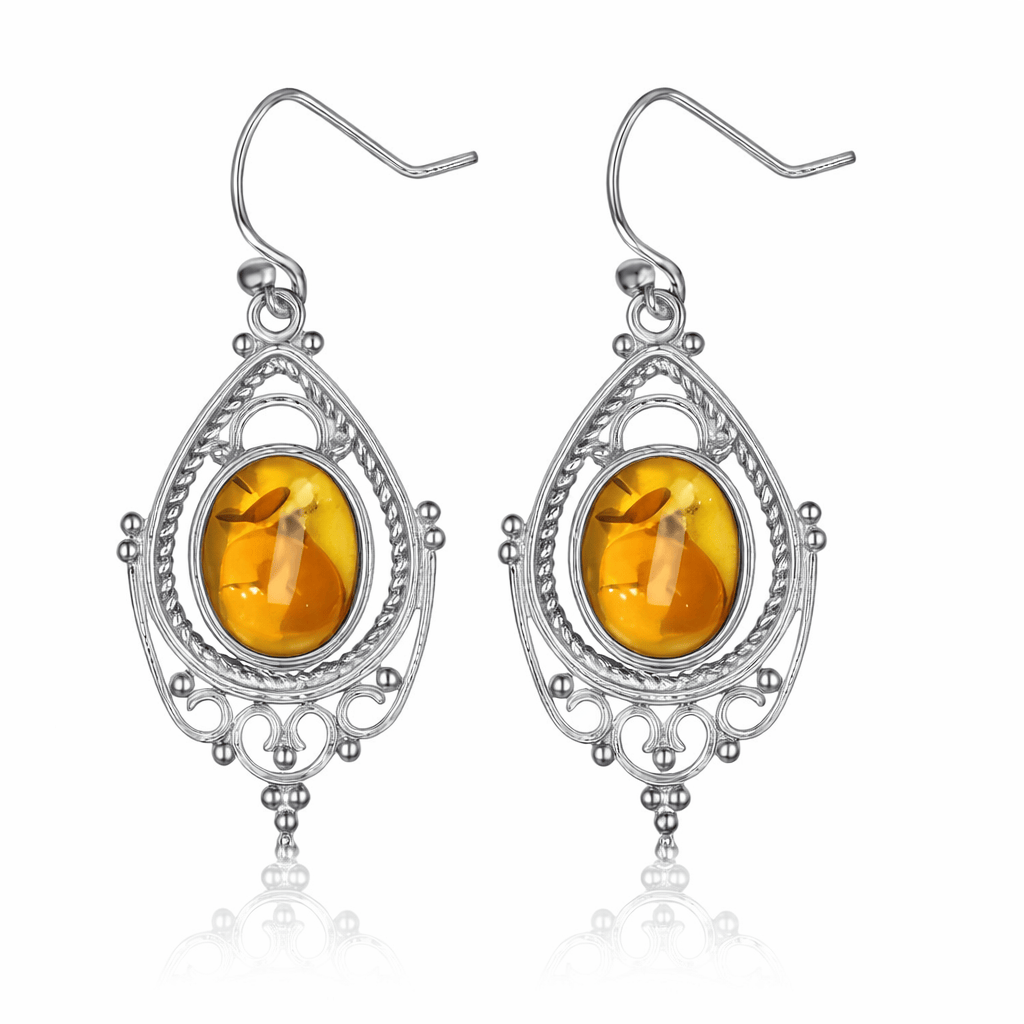 925 Sterling Silver Oval 8*10mm Natural Labradorite Earrings Vintage Ethnic Jewelry for Women Gift Flamingo Stores