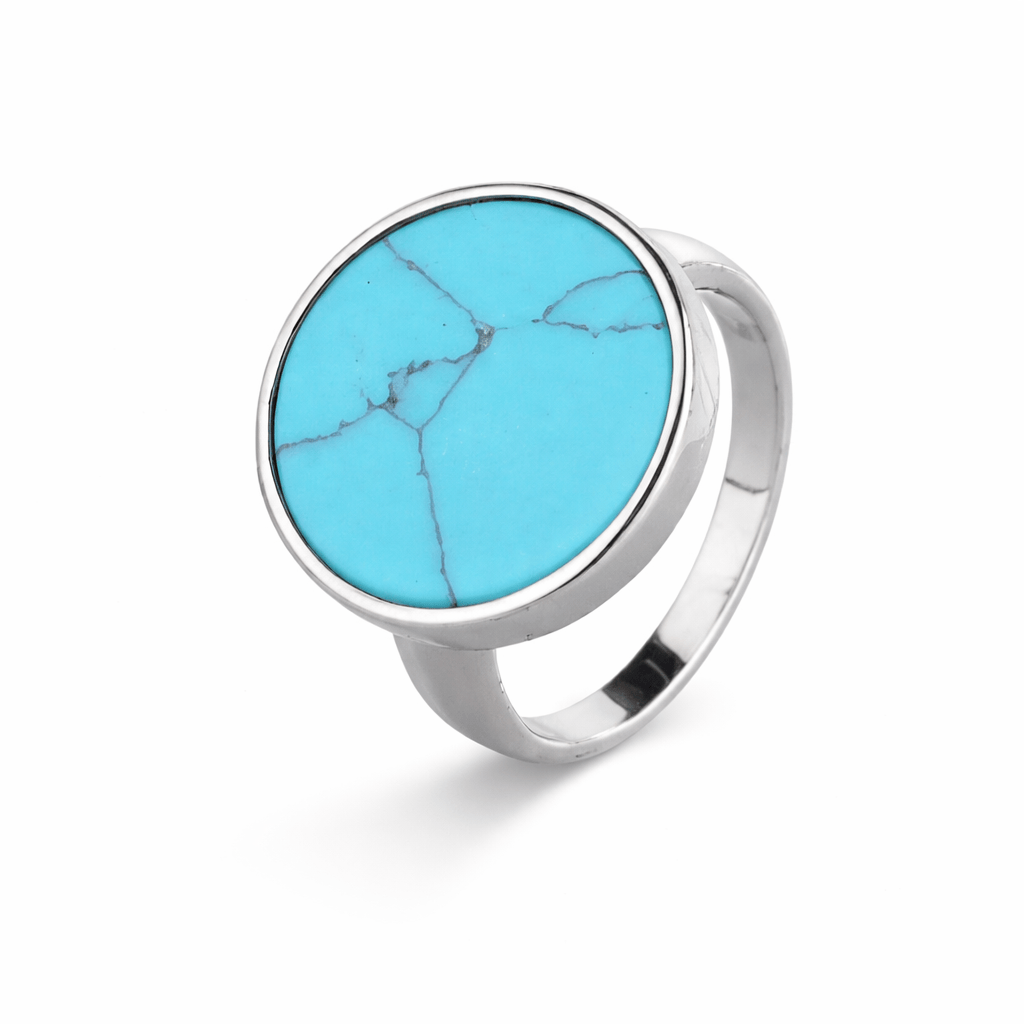 Women's 925 Sterling Silver Ring Inlaid Round Natural Stone Brief Design Cute Ring Fine Women Party Jewelry Hot 2024 Flamingo Stores