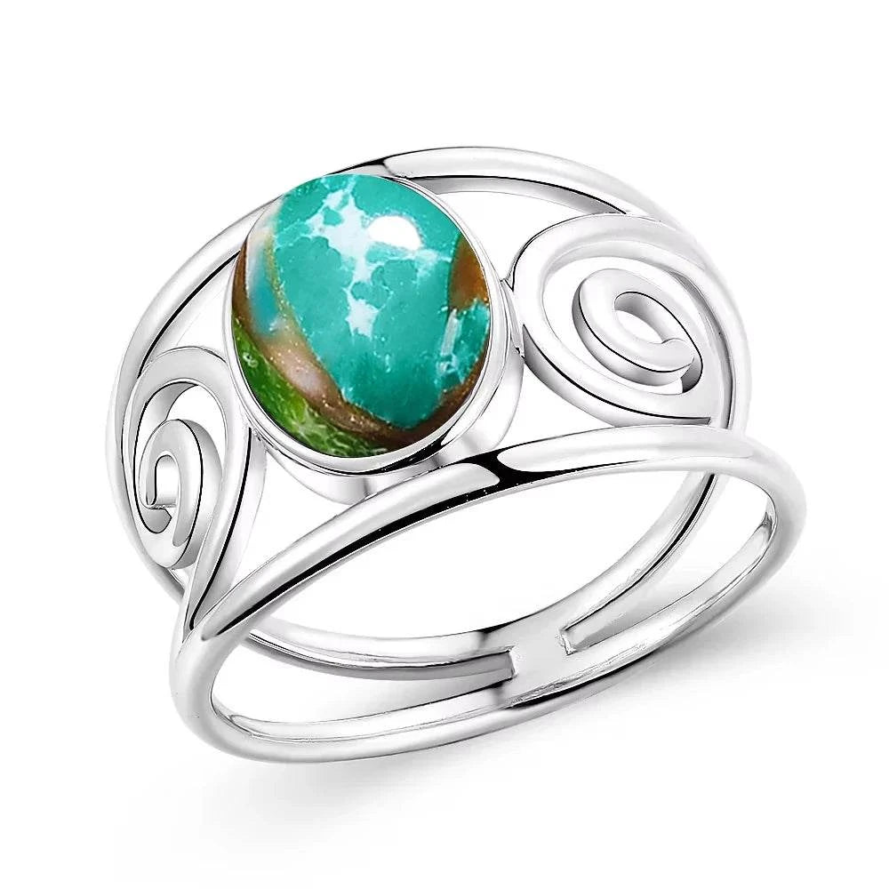 S925 Silver Natural Amethyst Rings 8*10MM Natural Gemstone Retro Silver Oval Shape Ring Fine Jewelry Gifts For Women - Flamingo Stores