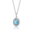 925 Sterling Silver Natural Moonstone Pendants Oval 10*14MM Skeleton Simple Design Necklace With Crystal For Women Men - Flamingo Stores