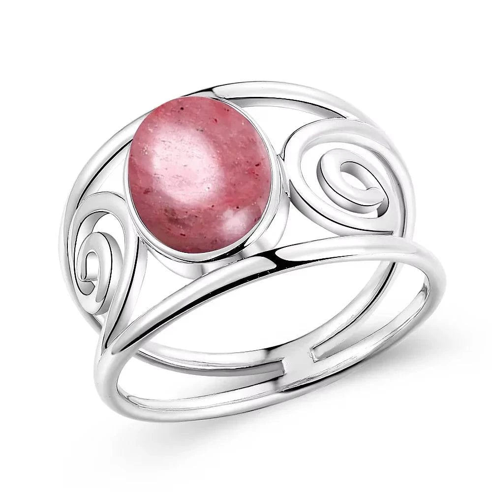 S925 Silver Natural Amethyst Rings 8*10MM Natural Gemstone Retro Silver Oval Shape Ring Fine Jewelry Gifts For Women - Flamingo Stores