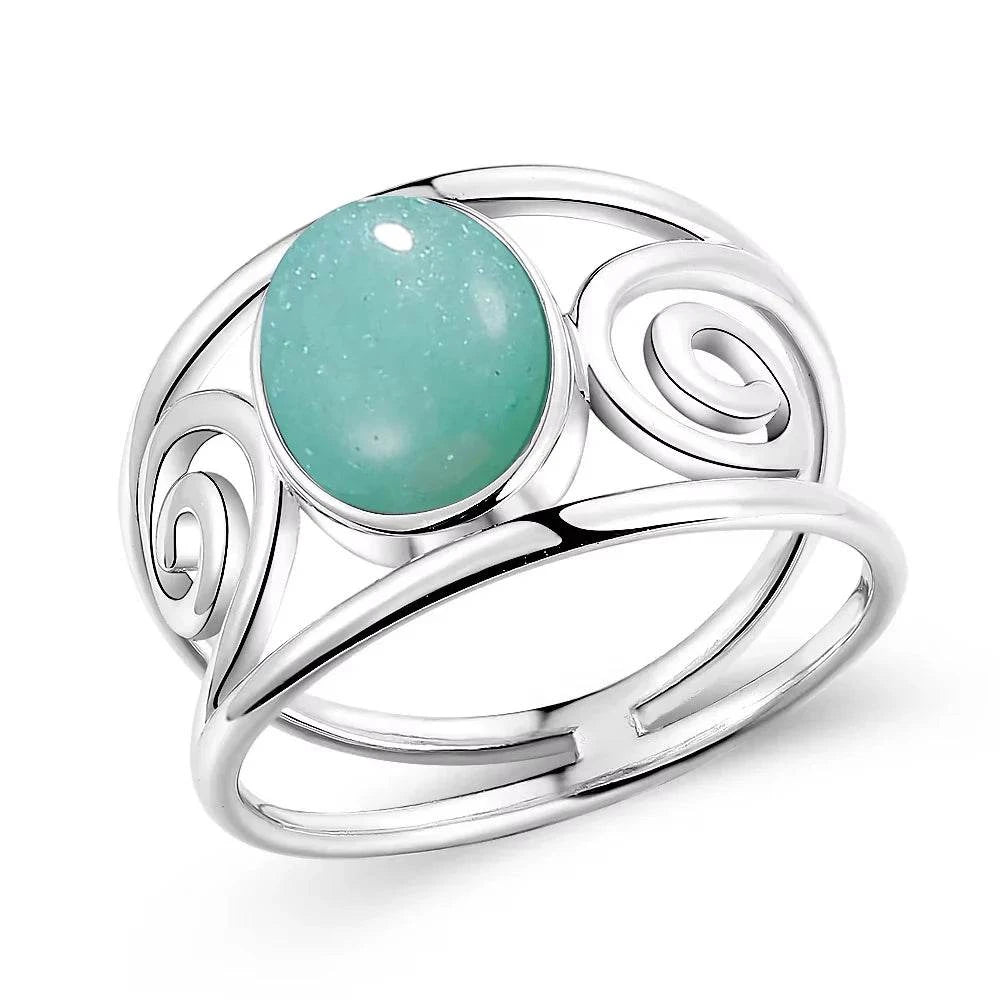 S925 Silver Natural Amethyst Rings 8*10MM Natural Gemstone Retro Silver Oval Shape Ring Fine Jewelry Gifts For Women - Flamingo Stores