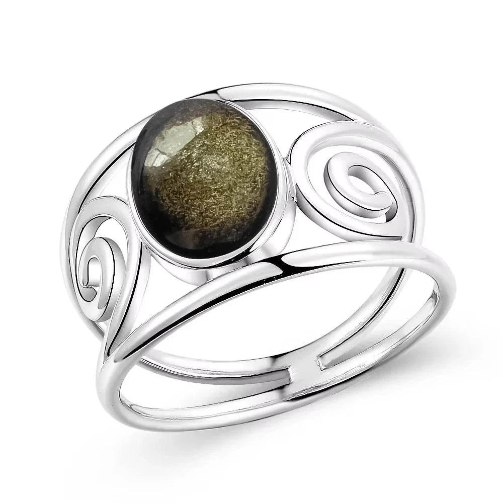 S925 Silver Natural Amethyst Rings 8*10MM Natural Gemstone Retro Silver Oval Shape Ring Fine Jewelry Gifts For Women - Flamingo Stores