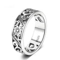 925 Sterling Silver Flower Cut-Out Ring Anniversary Wedding Ring Jewelry Ladies Gifts Girls Party Jewelry Gifts Flamingo Stores