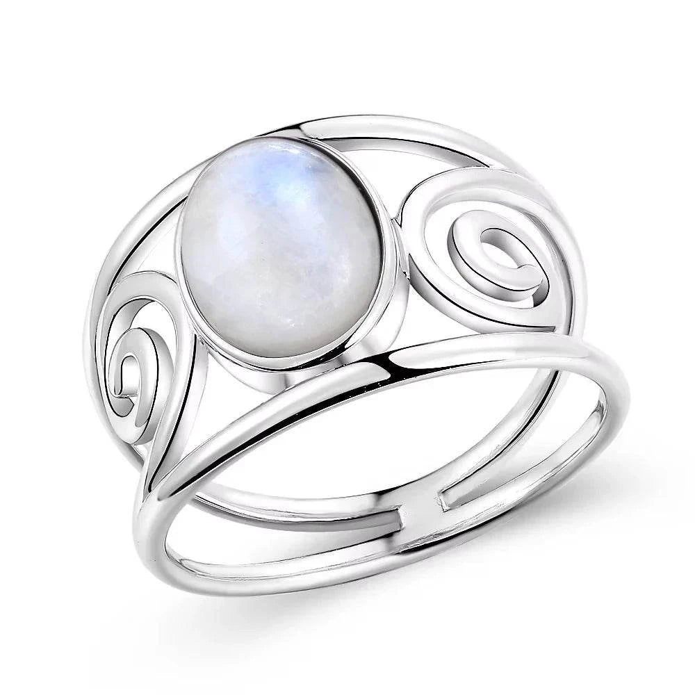 S925 Silver Natural Amethyst Rings 8*10MM Natural Gemstone Retro Silver Oval Shape Ring Fine Jewelry Gifts For Women - Flamingo Stores